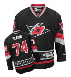 Youth Reebok Carolina Hurricanes #74 Jaccob Slavin Authentic Black Third NHL Jersey