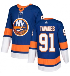 Youth Adidas New York Islanders #91 John Tavares Authentic Royal Blue Home NHL Jersey