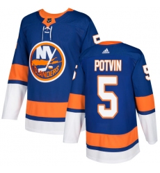 Youth Adidas New York Islanders #5 Denis Potvin Authentic Royal Blue Home NHL Jersey