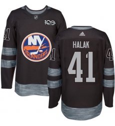 Men's Adidas New York Islanders #41 Jaroslav Halak Premier Black 1917-2017 100th Anniversary NHL Jersey