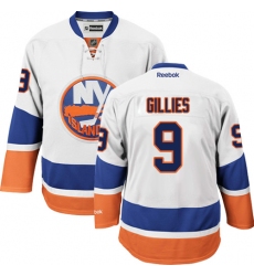 Men's Reebok New York Islanders #9 Clark Gillies Authentic White Away NHL Jersey