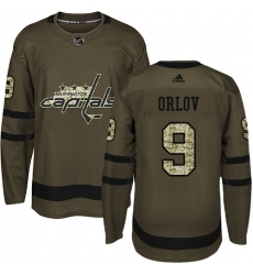 Youth Adidas Washington Capitals #9 Dmitry Orlov Premier Green Salute to Service NHL Jersey