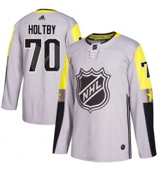 Men's Adidas Washington Capitals #70 Braden Holtby Authentic Gray 2018 All-Star Metro Division NHL Jersey