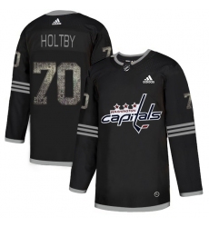 Men's Adidas Washington Capitals #70 Braden Holtby Black 1 Authentic Classic Stitched NHL Jersey