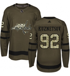 Men's Adidas Washington Capitals #92 Evgeny Kuznetsov Premier Green Salute to Service NHL Jersey