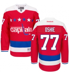 Men's Reebok Washington Capitals #77 T.J. Oshie Authentic Red Third NHL Jersey