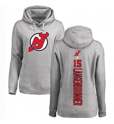 NHL Women's Adidas New Jersey Devils #15 Jamie Langenbrunner Ash Backer Pullover Hoodie