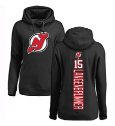 NHL Women's Adidas New Jersey Devils #15 Jamie Langenbrunner Black Backer Pullover Hoodie