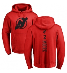 NHL Adidas New Jersey Devils #2 John Moore Red One Color Backer Pullover Hoodie