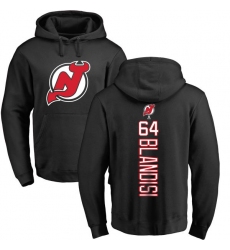 NHL Adidas New Jersey Devils #64 Joseph Blandisi Black Backer Pullover Hoodie