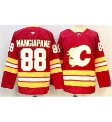 Men's Calgary Flames #88 Andrew Mangiapane Red 2024-25 Home Stitched Hockey Jersey