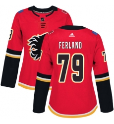 Women's Adidas Calgary Flames #79 Michael Ferland Authentic Red Home NHL Jersey