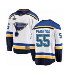 Youth St. Louis Blues #55 Colton Parayko Fanatics Branded White Away Breakaway 2019 Stanley Cup Champions Hockey Jersey