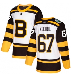 Youth Adidas Boston Bruins #67 Jakub Zboril Authentic White 2019 Winter Classic NHL Jersey