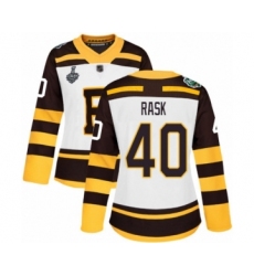 Women's Boston Bruins #40 Tuukka Rask Authentic White Winter Classic 2019 Stanley Cup Final Bound Hockey Jersey