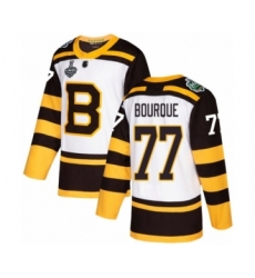 Men's Boston Bruins #77 Ray Bourque Authentic White Winter Classic 2019 Stanley Cup Final Bound Hockey Jersey