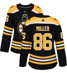 Women's Adidas Boston Bruins #86 Kevan Miller Authentic Black Home NHL Jersey