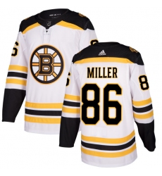 Women's Adidas Boston Bruins #86 Kevan Miller Authentic White Away NHL Jersey