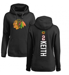 NHL Women's Adidas Chicago Blackhawks #2 Duncan Keith Black Backer Pullover Hoodie