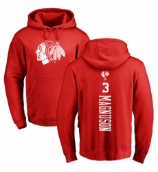 NHL Adidas Chicago Blackhawks #3 Keith Magnuson Red One Color Backer Pullover Hoodie