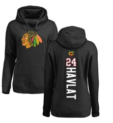 NHL Women's Adidas Chicago Blackhawks #24 Martin Havlat Black Backer Pullover Hoodie