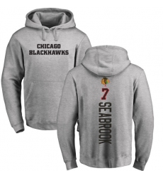 NHL Adidas Chicago Blackhawks #7 Brent Seabrook Ash Backer Pullover Hoodie