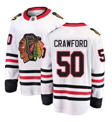 Youth Chicago Blackhawks #50 Corey Crawford Fanatics Branded White Away Breakaway NHL Jersey