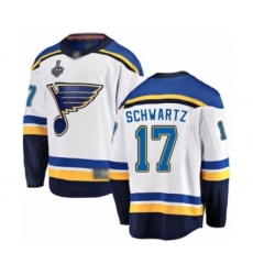 Men's St. Louis Blues #17 Jaden Schwartz Fanatics Branded White Away Breakaway 2019 Stanley Cup Final Bound Hockey Jersey