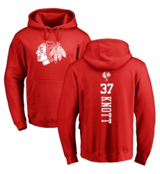 NHL Adidas Chicago Blackhawks #37 Graham Knott Red One Color Backer Pullover Hoodie