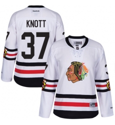 Women's Reebok Chicago Blackhawks #37 Graham Knott Premier White 2017 Winter Classic NHL Jersey
