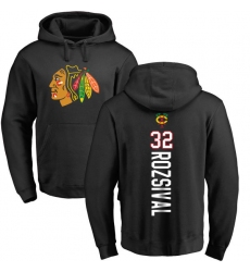 NHL Adidas Chicago Blackhawks #32 Michal Rozsival Black Backer Pullover Hoodie
