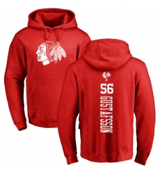 NHL Adidas Chicago Blackhawks #56 Erik Gustafsson Red One Color Backer Pullover Hoodie