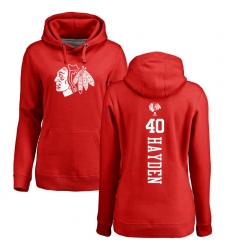 NHL Women's Adidas Chicago Blackhawks #40 John Hayden Red One Color Backer Pullover Hoodie