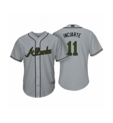 Men's Atlanta Braves #11 Ender Inciarte Gray 2017 Memorial Day Cool Base Jersey