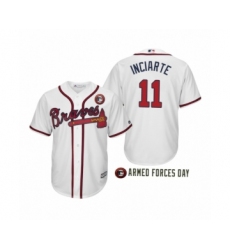 Women 2019 Armed Forces Day #11 Ender Inciarte Atlanta Braves White Jersey
