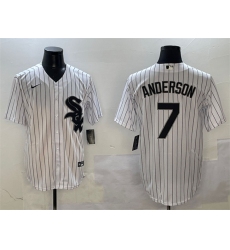 Men's Chicago White Sox #7 Tim Anderson White Cool Base Stitched Baseball Jersey
