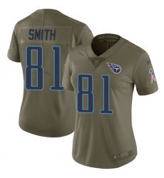 Women's Nike Tennessee Titans #81 Jonnu Smith Limited Olive 2017 Salute to Service NFL Jersey
