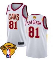 Women's Nike Cleveland Cavaliers #81 Jose Calderon Swingman White 2018 NBA Finals Bound NBA Jersey - Association Edition