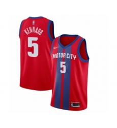 Women's Detroit Pistons #5 Luke Kennard Swingman Red Basketball Jersey - 2019 20 City Edition
