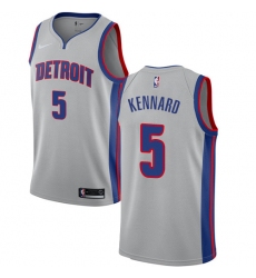 Youth Nike Detroit Pistons #5 Luke Kennard Authentic Silver NBA Jersey Statement Edition