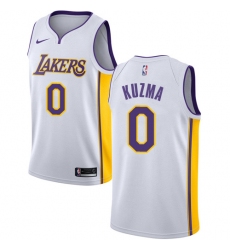 Men's Nike Los Angeles Lakers #0 Kyle Kuzma Swingman White NBA Jersey - Association Edition