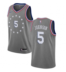 Men's Nike Philadelphia 76ers #5 Amir Johnson Swingman Gray NBA Jersey - City Edition
