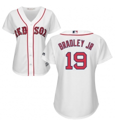 Women's Majestic Boston Red Sox #19 Jackie Bradley Jr Authentic White Home MLB Jersey
