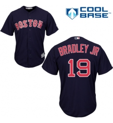Youth Majestic Boston Red Sox #19 Jackie Bradley Jr Authentic Navy Blue Alternate Road Cool Base MLB Jersey