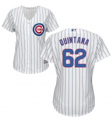 Women's Majestic Chicago Cubs #62 Jose Quintana Authentic White Home Cool Base MLB Jersey