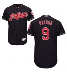 Men's Majestic Cleveland Indians #9 Carlos Baerga Navy Blue Flexbase Authentic Collection MLB Jersey