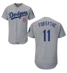Men's Majestic Los Angeles Dodgers #11 Logan Forsythe Gray Alternate Flex Base Authentic Collection MLB Jersey
