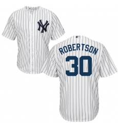 Youth Majestic New York Yankees #30 David Robertson Replica White Home MLB Jersey