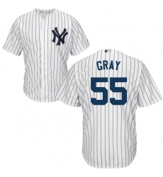 Youth Majestic New York Yankees #55 Sonny Gray Authentic White Home MLB Jersey