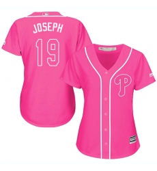 Women's Majestic Philadelphia Phillies #19 Tommy Joseph Replica Pink Fashion Cool Base MLB Jersey
